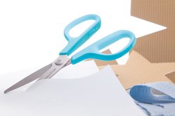 PLUS JAPAN Ciseaux universels FITCUT CURVE, 175 mm, bleu