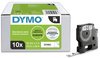DYMO Cassette de ruban à étiqueter D1, 19mm x7 m, pack de 10
