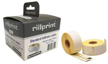 rillstab Rouleau d'étiquettes, 54 x 25 mm, permanent, blanc