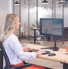 Fellowes Bras support pour écran Seasa avec socle, noir