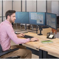 Fellowes Bras porte-écrans triple Platinum, noir