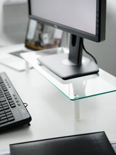 DIGITUS Support pour écran, verre, blanc