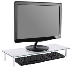 DIGITUS Support pour écran, verre, blanc