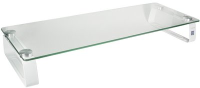 Logilink support de moniteur, acier/verre, blanc