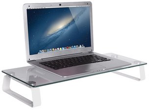 Logilink support de moniteur, acier/verre, blanc
