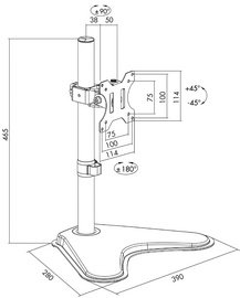 LogiLink Bras support avec socle, longueur du bras: 50 mm