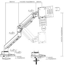 LogiLink Bras support pour écran, longueur bras 473 mm, noir