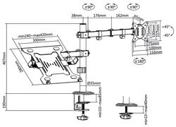 LogiLink Support d'écran et d'ordinateur portable, noir