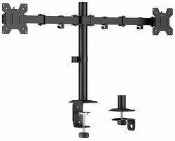 LogiLink Support double écran, longueur bras 376 mm, noir