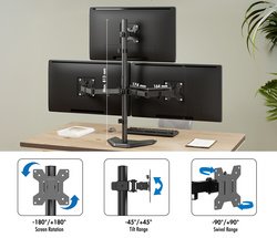 LogiLink Bras support triple écran, avec socle, noir