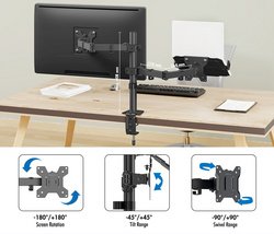 LogiLink Monitorhalterung mit Notebookhalterung, schwarz