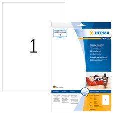HERMA Etiquette haute brillance 210 x 297 mm, blanc