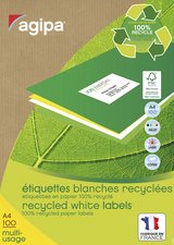 agipa Etiquette multi-usage, recyclé, 210 x 297 mm, blanc