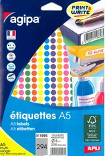 agipa Pastille de couleur, diamètre: 15 mm, rond, assorti