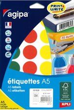agipa Pastille de couleur, diamètre: 15 mm, rond, assorti