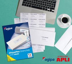 agipa Etiquette universelle, 99,1 x 33,9 mm, blanc