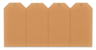 rillprint Étiquette à suspendre, 65 x 130 mm, marron kraft
