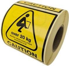 rillprint Étiquette d'avertissement "CAUTION OVER 20 KG"