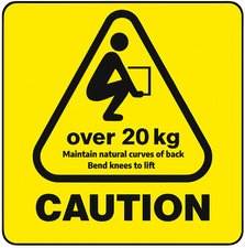 rillprint Étiquette d'avertissement "CAUTION OVER 20 KG"