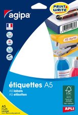 agipa Etiquette universelle, 10 x 22 mm, blanc