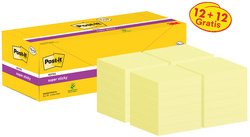 Post-it Bloc-note super sticky notes, 76 x 76 mm, 12+12
