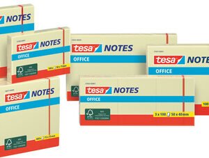 tesa Bloc standard adhésif Office Notes, 50 x 75 mm, jaune