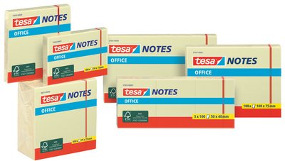 tesa Bloc standard adhésif Office Notes, 50 x 75 mm, jaune