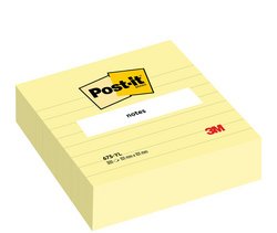 Post-it Bloc-note adhésif, 101 x 152 mm, ligné, jaune