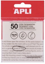 APLI Notes adhésives, 75 x 75 mm, incolore transparent