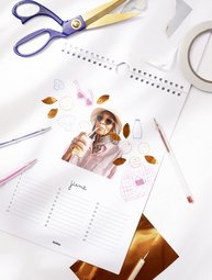 folia Kreativ-Wandkalender, DIN A4, weiß