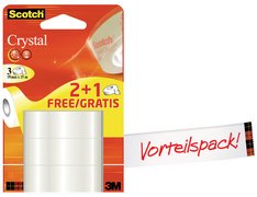 Scotch Ruban adhésif Crystal Clear 600, 19 mm x 66 m, carton