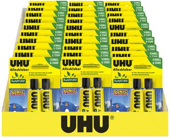 UHU Colle universelle ReNATURE SONIC, présentoir de 30