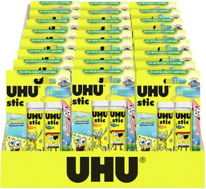 UHU Bâton de colle stic Bob l'éponge, 3 x 21 g, présentoir
