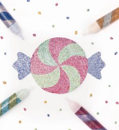 folia Colle pailletée "Glitterglue SPIRAL NEON", assortie