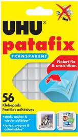 UHU Pastilles adhésives patafix, détachable, transparent