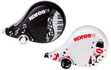 Kores roller correcteur jetable "BLACK & WHITE"