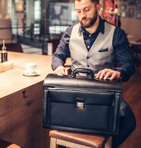 Alassio Valise pour pilotes "VERONA", cuir, noir