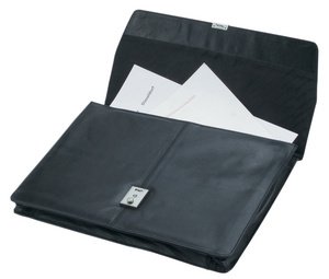 Alassio Porte-documents "TISSANO", cuir nappa, noir