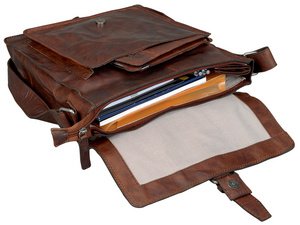 PRIDE&SOUL Sac à bandoulière "ETHAN", cuir, marron