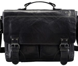 PRIDE&SOUL Sac à bandoulière "Business Sac XL", cuir, noir