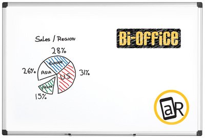 Bi-Office Tableau blanc "Maya", 1.800 x 900 mm, émaillé