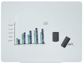 Bi-Office Tableau magnétique en verre, 1.500x1.200 mm, blanc