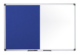 Bi-Office Tableau mixte, tableau blanc / feutre, gris