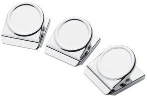 WESTCOTT Clip magnétique, 38 x 45 mm, par 3, argent/chrome