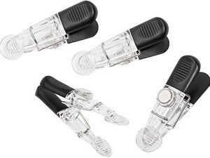 WEDO Aimants clip GLOSSY, kit de 4, noir / transparent