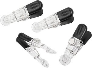 WEDO Aimants clip GLOSSY, kit de 4, noir / transparent
