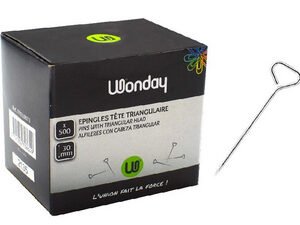 Wonday Epingle avec tête triangulaire, acier nickelé