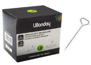 Wonday Epingle avec tête triangulaire, acier nickelé