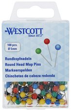 WESTCOTT Épingle à tête ronde, taille 5, noir