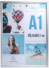 EXACOMPTA Cadre porte-affiche en aluminium, A4, argent